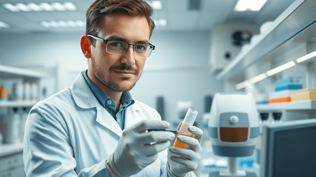 comprehensive stool analysis lab technician modern clinical laboratory high fidelity