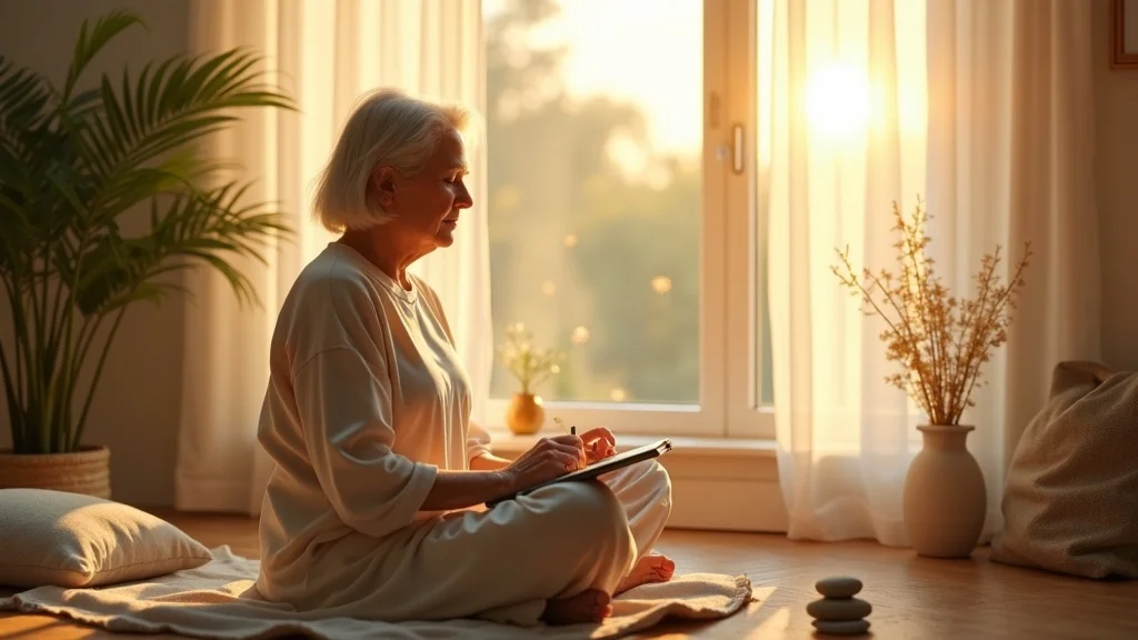 Individual meditating, reflecting on holistic health and self-acceptance through urine therapy