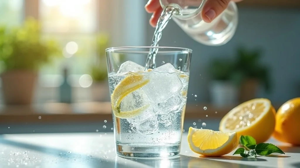 Refreshing glass of water for healthy bowel elimination
