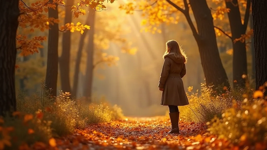 person pausing on autumn trail surrounded by golden leaves, illustrating when the old ways no longer fit in a tranquil woodland setting